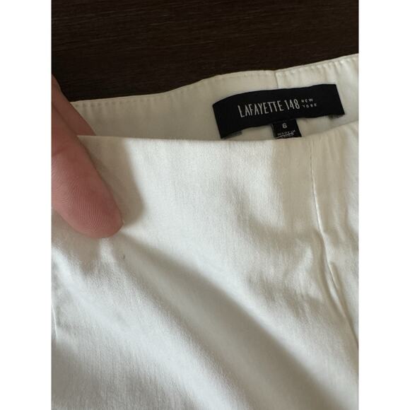 Lafayette 148 Stretch Crop Pants White Capri 6 - Picture 11 of 11